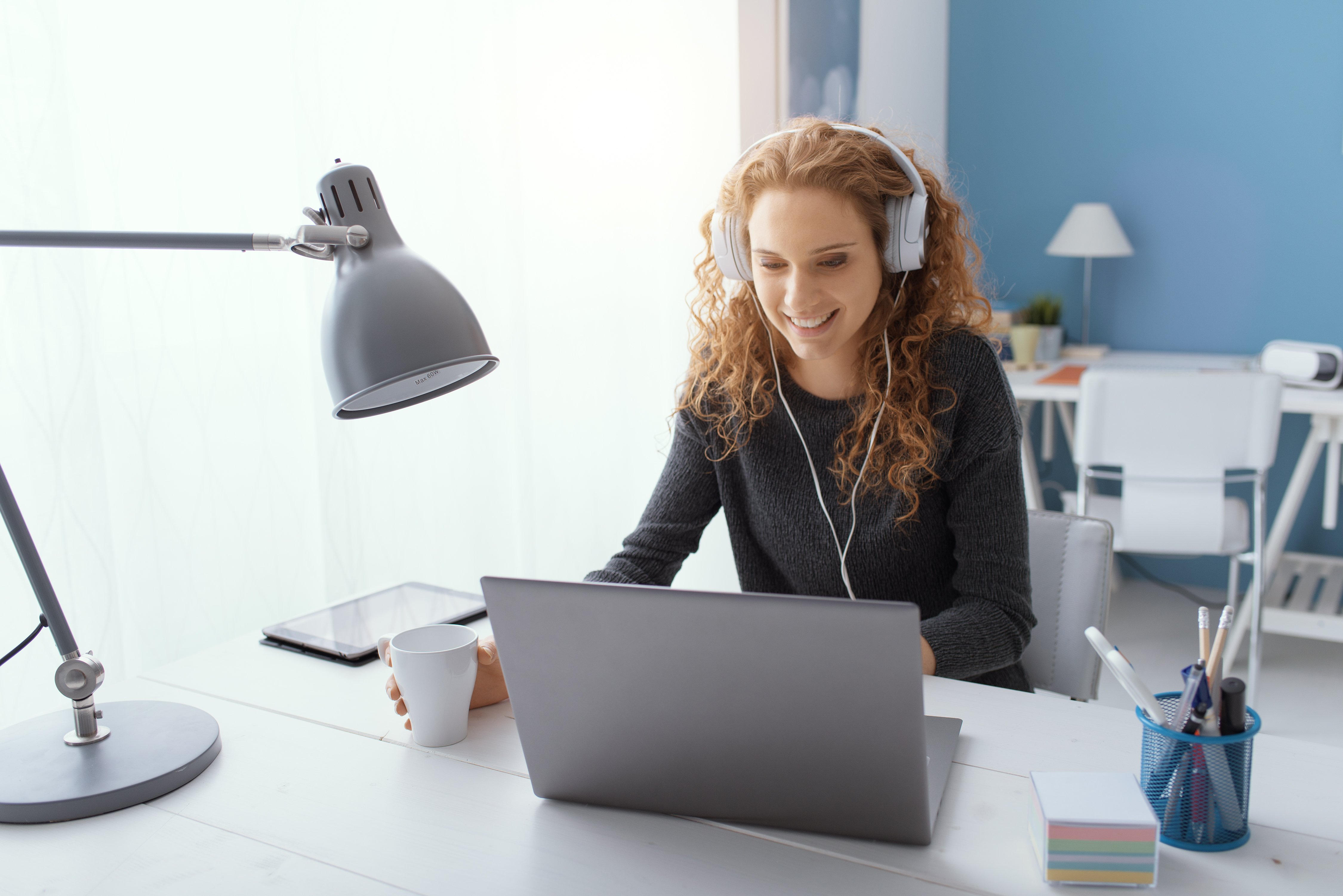 woman on computer
