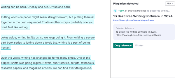 Grammarly plagiarism check